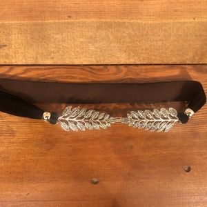 Anthropologie gold leaf velvet belt